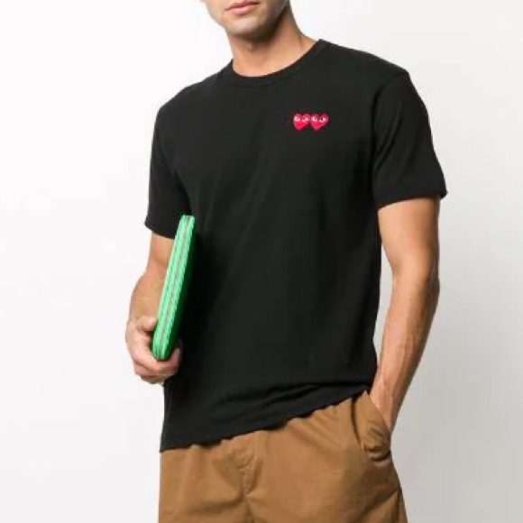 Comme Des Garçons Play double heart patch short sleeve T-shirt - Picture 3 of 5